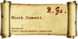 Misik Zsanett névjegykártya